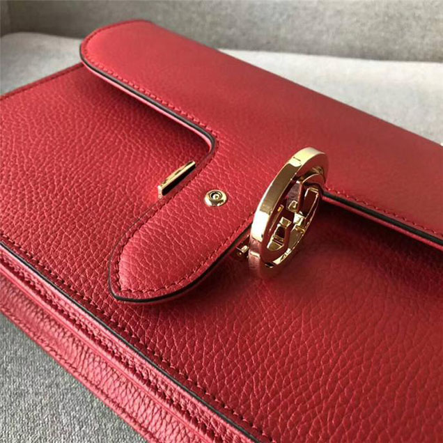 Gucci GG Leather Medium Shoulder Bag 510303 Red 2018