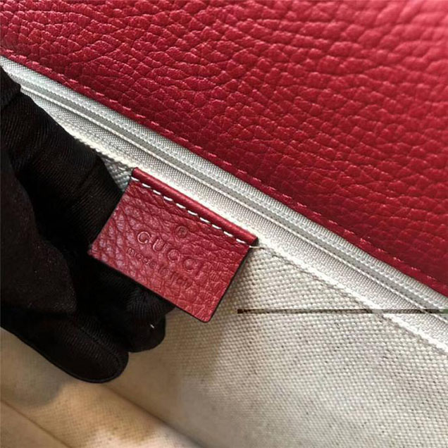Gucci GG Leather Medium Shoulder Bag 510303 Red 2018