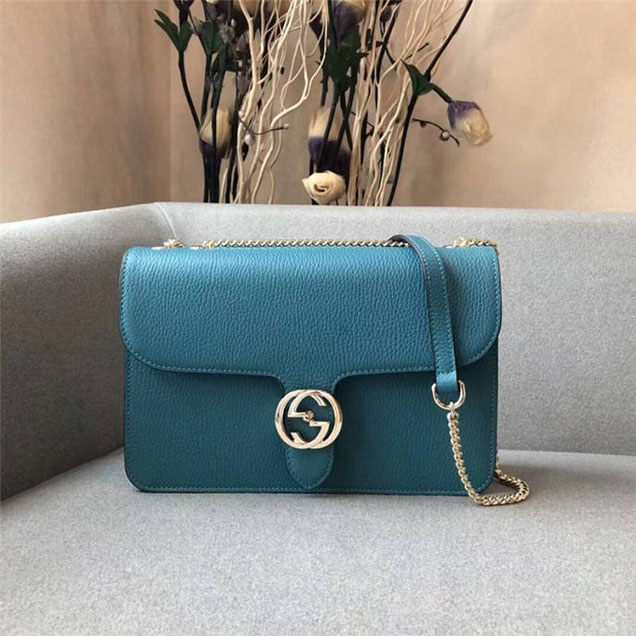 Gucci GG Leather Medium Shoulder Bag 510303 Paon 2018