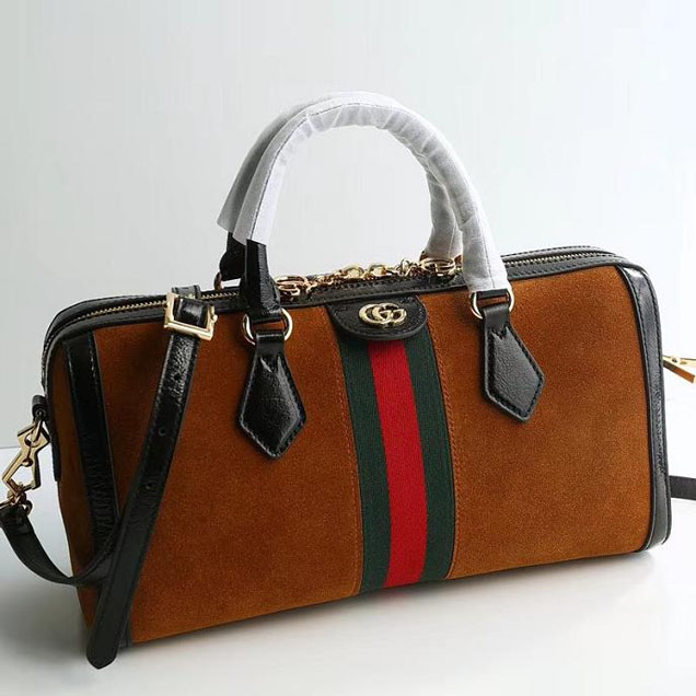 Gucci Ophidia Medium Top Handle Bag 524532 Chestnut