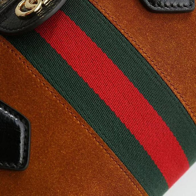 Gucci Ophidia Medium Top Handle Bag 524532 Chestnut