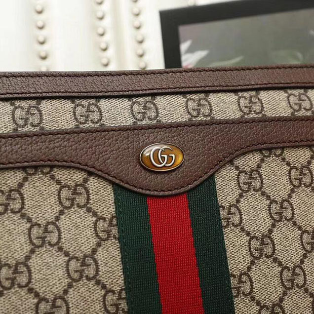 Gucci GG Supreme Medium Shoulder Bag 523354 2018 Beige