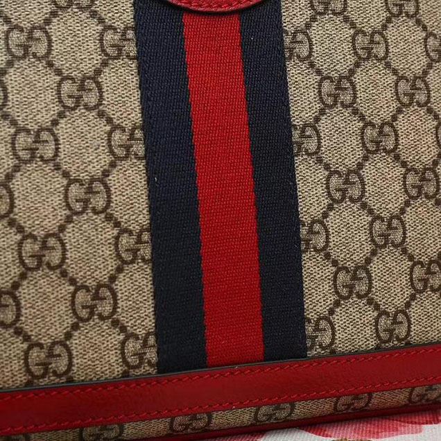 Gucci GG Supreme Medium Shoulder Bag 523354 2018 Red