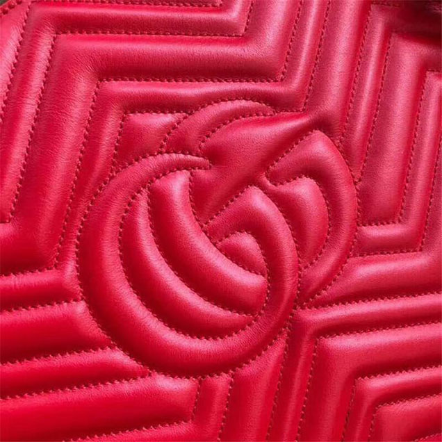 Gucci GG Marmont Medium Matelasse Shoulder Bag 453569 Red