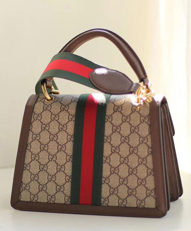 Gucci Queen Margaret GG small top handle bag 476541 Dark Coffee