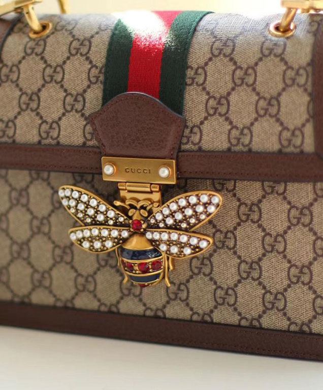 Gucci Queen Margaret GG small top handle bag 476541 Dark Coffee