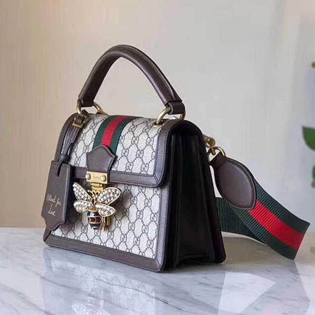 Gucci Queen Margaret GG small top handle bag 476541 Dark Coffee