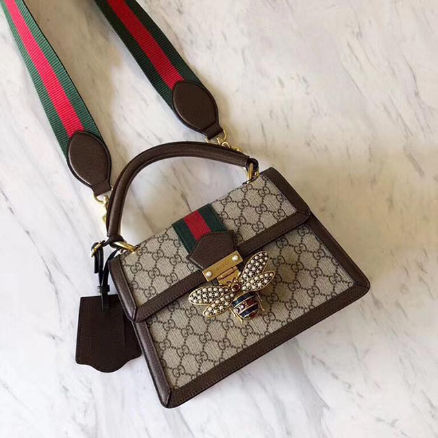 Gucci Queen Margaret GG small top handle bag 476541 Dark Coffee
