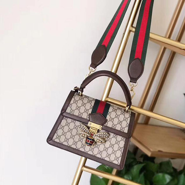 Gucci Queen Margaret GG small top handle bag 476541 Dark Coffee