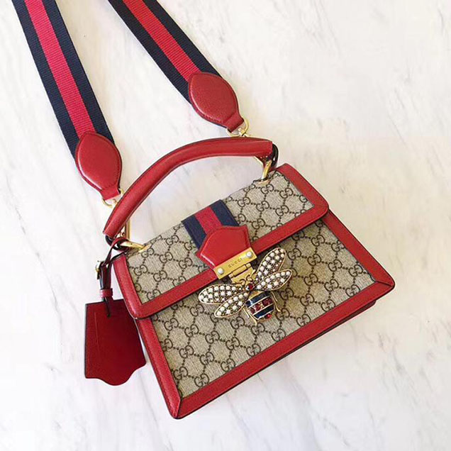 Gucci Queen Margaret GG small top handle bag 476541 Red