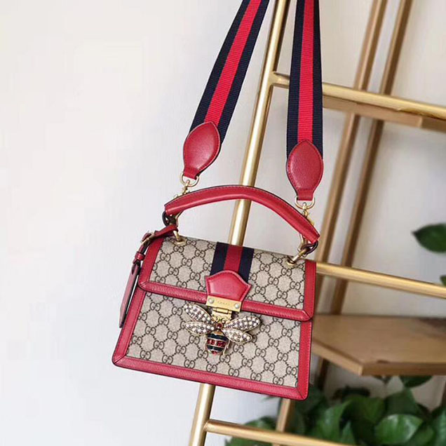 Gucci Queen Margaret GG small top handle bag 476541 Red