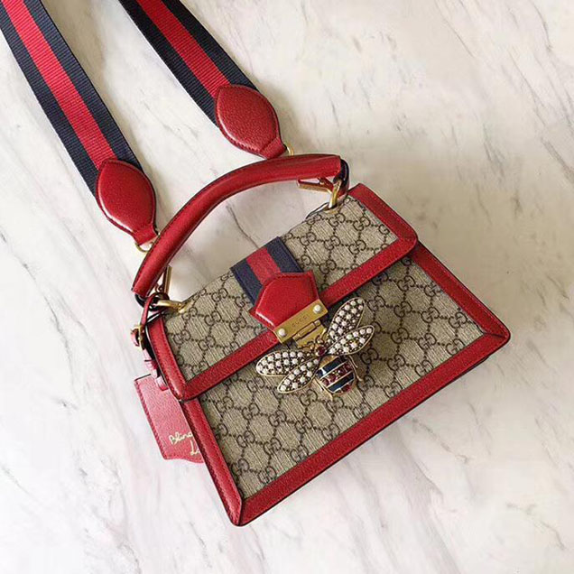 Gucci Queen Margaret GG small top handle bag 476541 Red