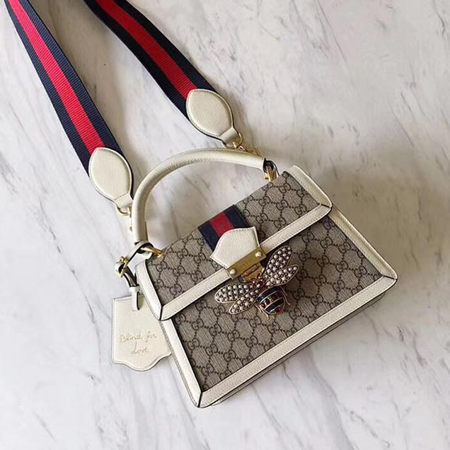 Gucci Queen Margaret GG small top handle bag 476541 White