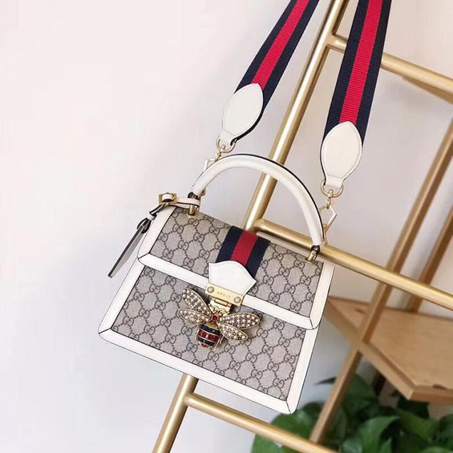 Gucci Queen Margaret GG small top handle bag 476541 White