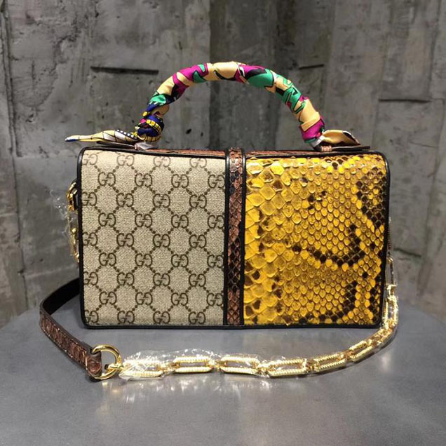 Gucci Patchwork Small Tote Bag 499822 Coffee
