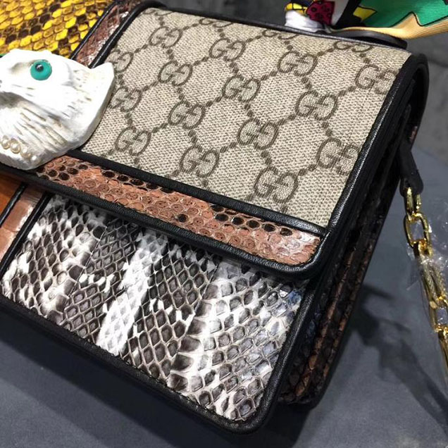 Gucci Patchwork Small Tote Bag 499822 Coffee