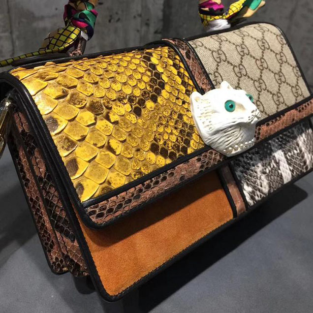 Gucci Patchwork Small Tote Bag 499822 Coffee