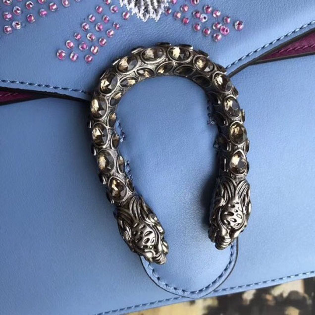 Gucci Dionysus Embroidered Medium Shoulder Bag 403348 Blue/Purple Collection