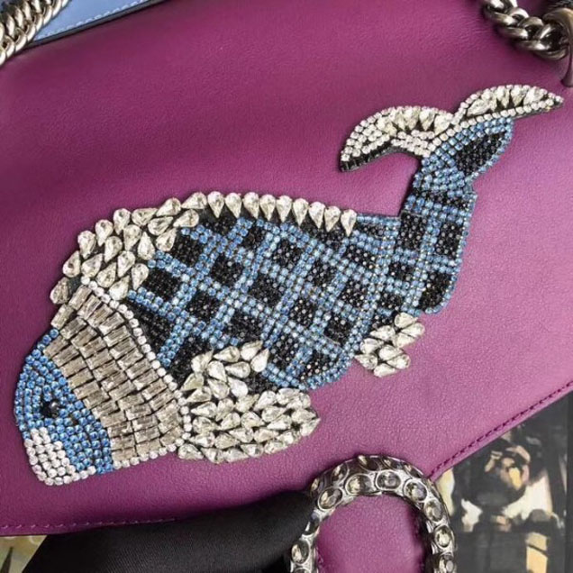 Gucci Dionysus Embroidered Medium Shoulder Bag 403348 Purple/Blue Collection