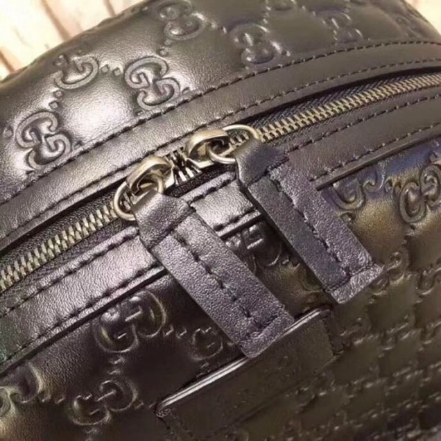 Gucci Black Signature Leather Packpack 406370 2018 Collection