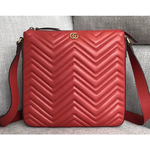 Gucci GG Marmont Messenger Bag 523369 Red 2018