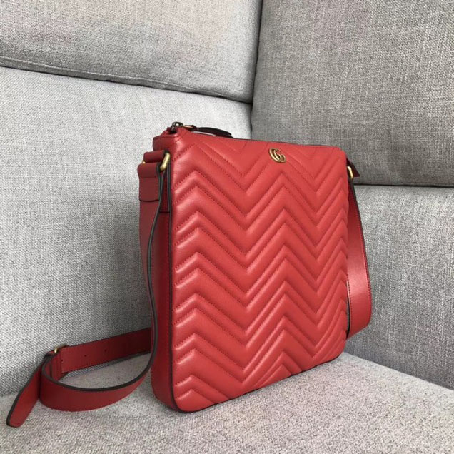 Gucci GG Marmont Messenger Bag 523369 Red 2018