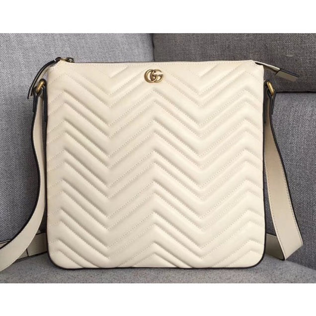 Gucci GG Marmont Messenger Bag 523369 White 2018