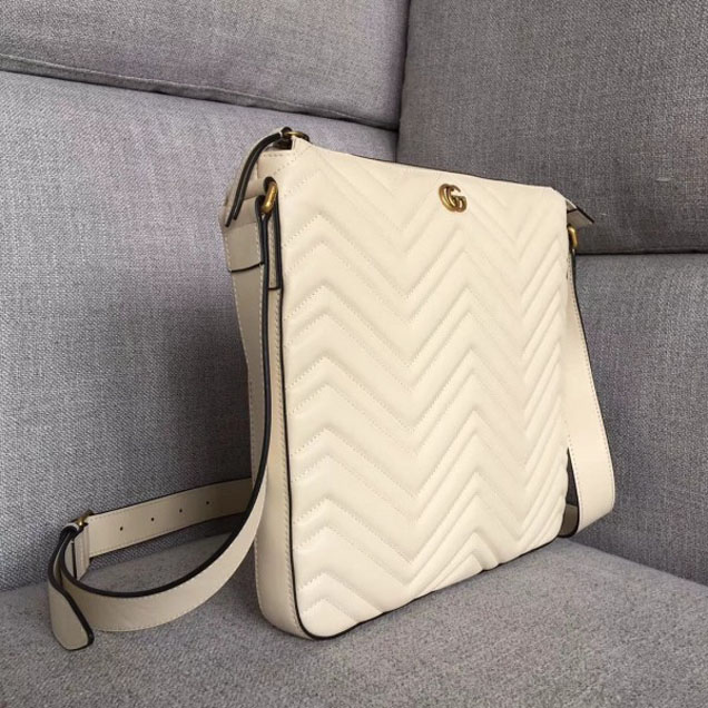 Gucci GG Marmont Messenger Bag 523369 White 2018