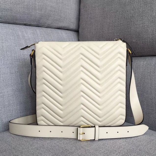 Gucci GG Marmont Messenger Bag 523369 White 2018