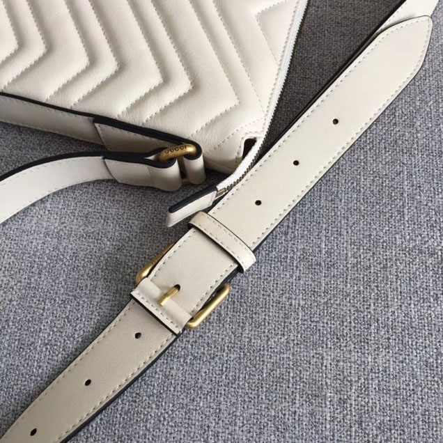 Gucci GG Marmont Messenger Bag 523369 White 2018