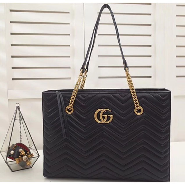 Gucci GG Marmont Matelassé Medium Tote Bag 524578 Black 2018