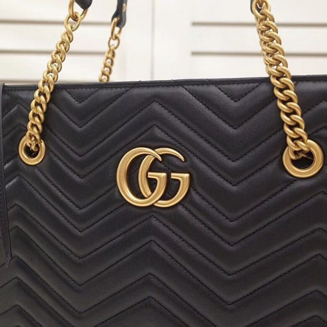 Gucci GG Marmont Matelassé Medium Tote Bag 524578 Black 2018