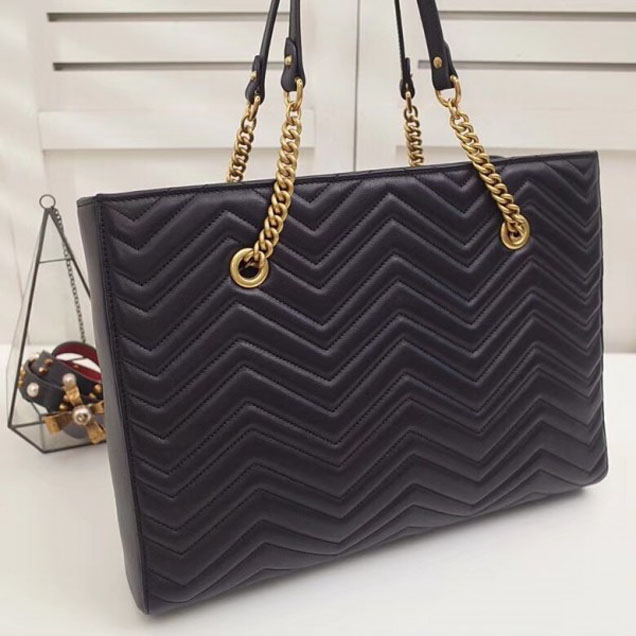 Gucci GG Marmont Matelassé Medium Tote Bag 524578 Black 2018