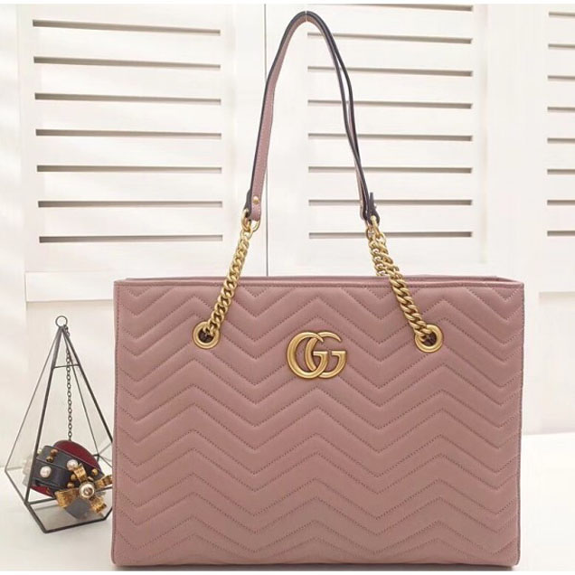 Gucci GG Marmont Matelassé Medium Tote Bag 524578 Nude 2018