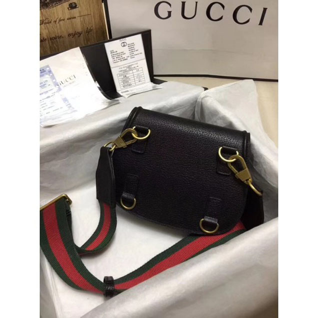 Gucci Leather Tiger GucciTotem Small Shoulder Bag 495663 Black 2018 Collection