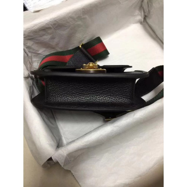 Gucci Leather Tiger GucciTotem Small Shoulder Bag 495663 Black 2018 Collection