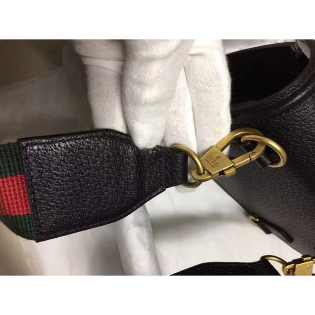 Gucci Leather Tiger GucciTotem Small Shoulder Bag 495663 Black 2018 Collection