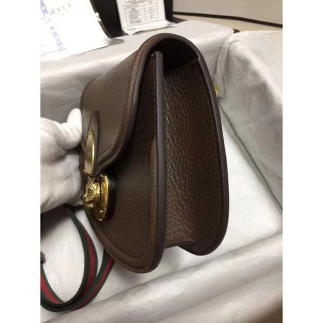 Gucci Leather Tiger GucciTotem Small Shoulder Bag 495663 Brown 2018 Collection