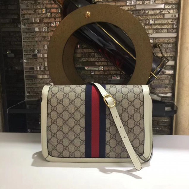 Gucci Queen Margaret GG Supreme Medium Shoulder Bag 524356 White 2018 Collection