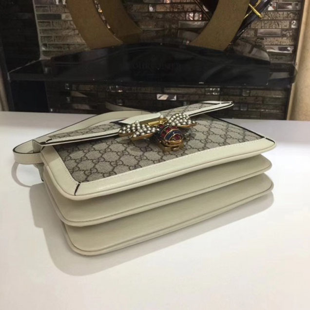 Gucci Queen Margaret GG Supreme Medium Shoulder Bag 524356 White 2018 Collection