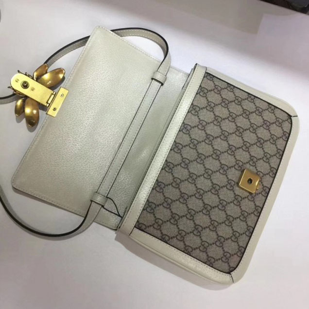 Gucci Queen Margaret GG Supreme Medium Shoulder Bag 524356 White 2018 Collection
