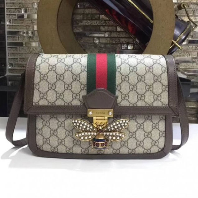Gucci Queen Margaret GG Supreme Medium Shoulder Bag 524356 Brown 2018 Collection