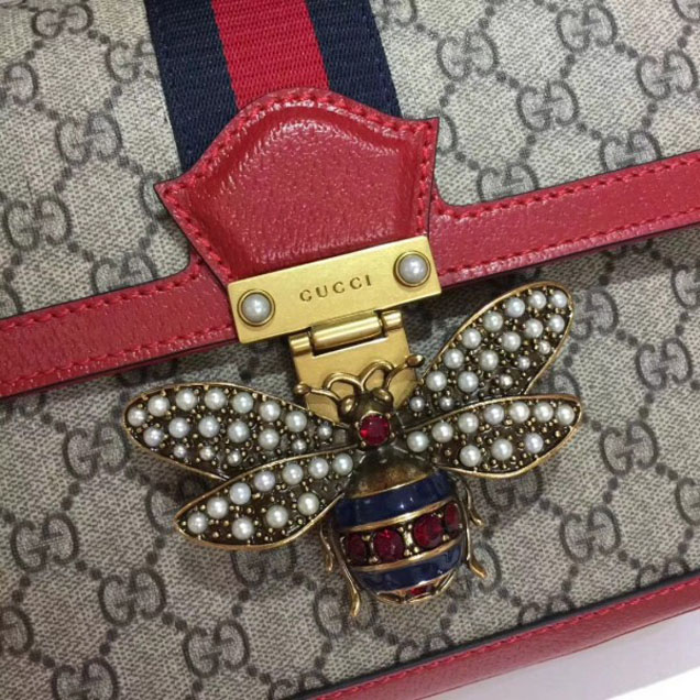 Gucci Queen Margaret GG Supreme Medium Shoulder Bag 524356 Red 2018 Collection