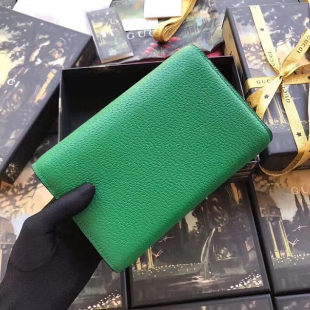 Gucci Embroidered Leather Mini Shoulder Bag 499314 Green 2018 Collection