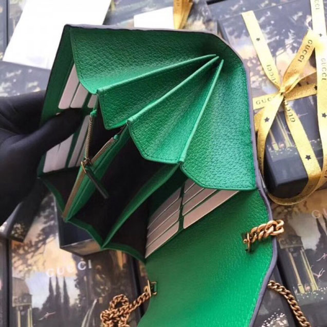 Gucci Embroidered Leather Mini Shoulder Bag 499314 Green 2018 Collection