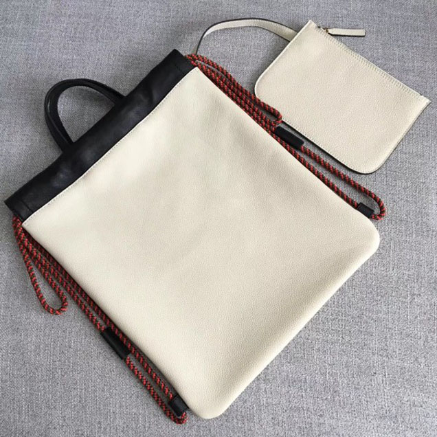Gucci Print Leather Vintage Logo Drawstring Small Backpack Bag 523586 White 2018