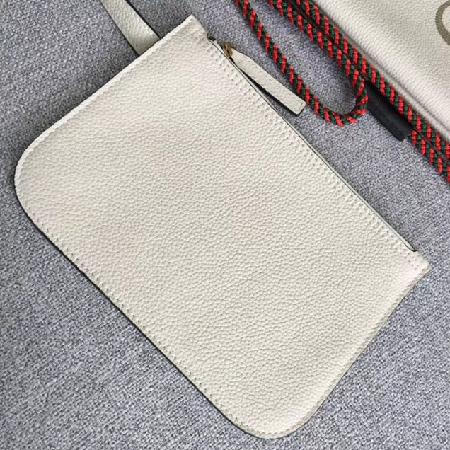 Gucci Print Leather Vintage Logo Drawstring Small Backpack Bag 523586 White 2018
