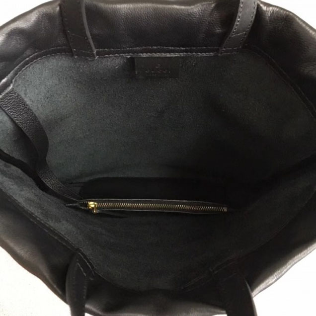 Gucci Print Leather Vintage Logo Drawstring Small Backpack Bag 523586 Black 2018