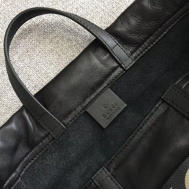 Gucci Print Leather Vintage Logo Drawstring Small Backpack Bag 523586 Black 2018