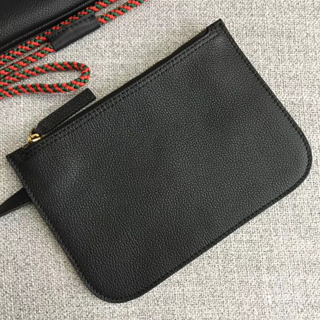 Gucci Print Leather Vintage Logo Drawstring Small Backpack Bag 523586 Black 2018